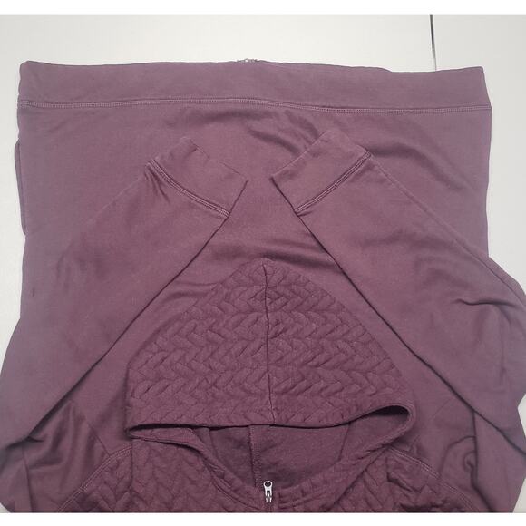 St. John's Bay Active Plum Quilted Hoodie Jacket Women’s XL Performance Wear - Picture 4 of 8